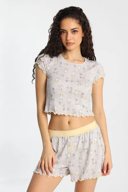 Ensemble t-shirt et short boxeur pyjama imprimé Miffy made by West49