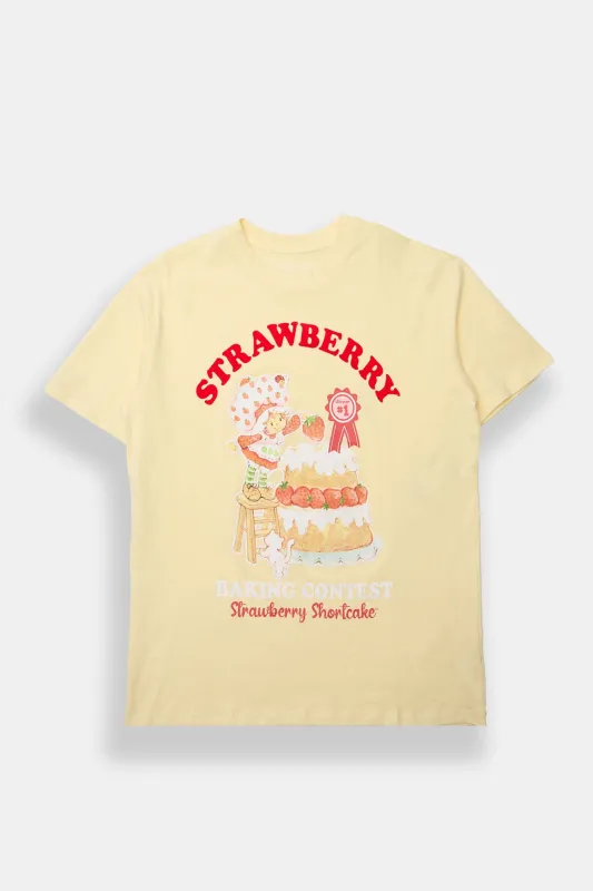 T-shirt boyfriend imprimé Strawberry Shortcake Baking Contest made by West49