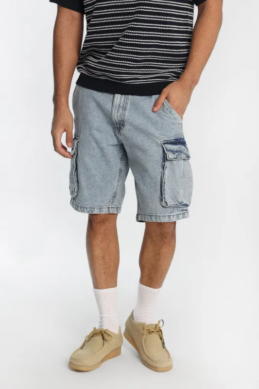 Short cargo en denim made by Bluenotes