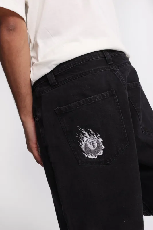 Loose Embroidered Denim Shorts made by Bluenotes
