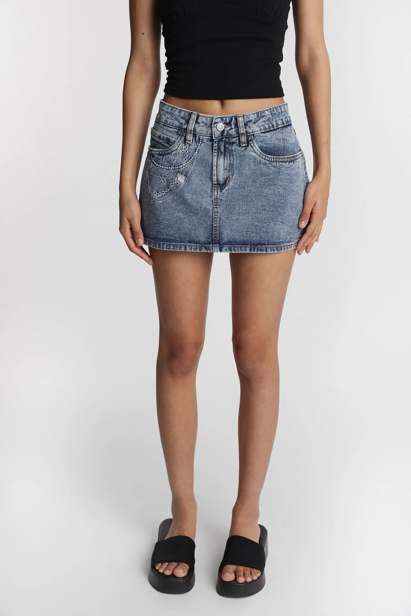 Low Rise Denim Skort sold by West49