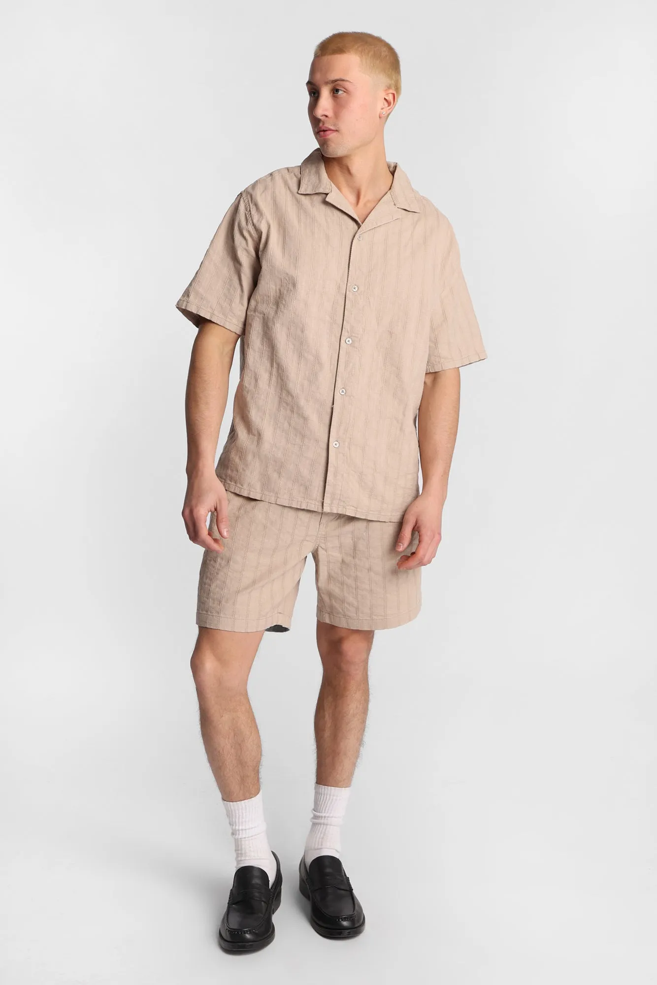 Textured Short Sleeve Button-Up Shirt sold by West49 product image thumbnail 5