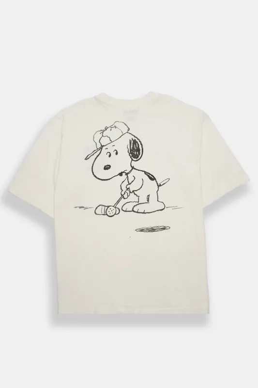 T-shirt surdimensionné imprimé Snoopy Golf made by Peanuts