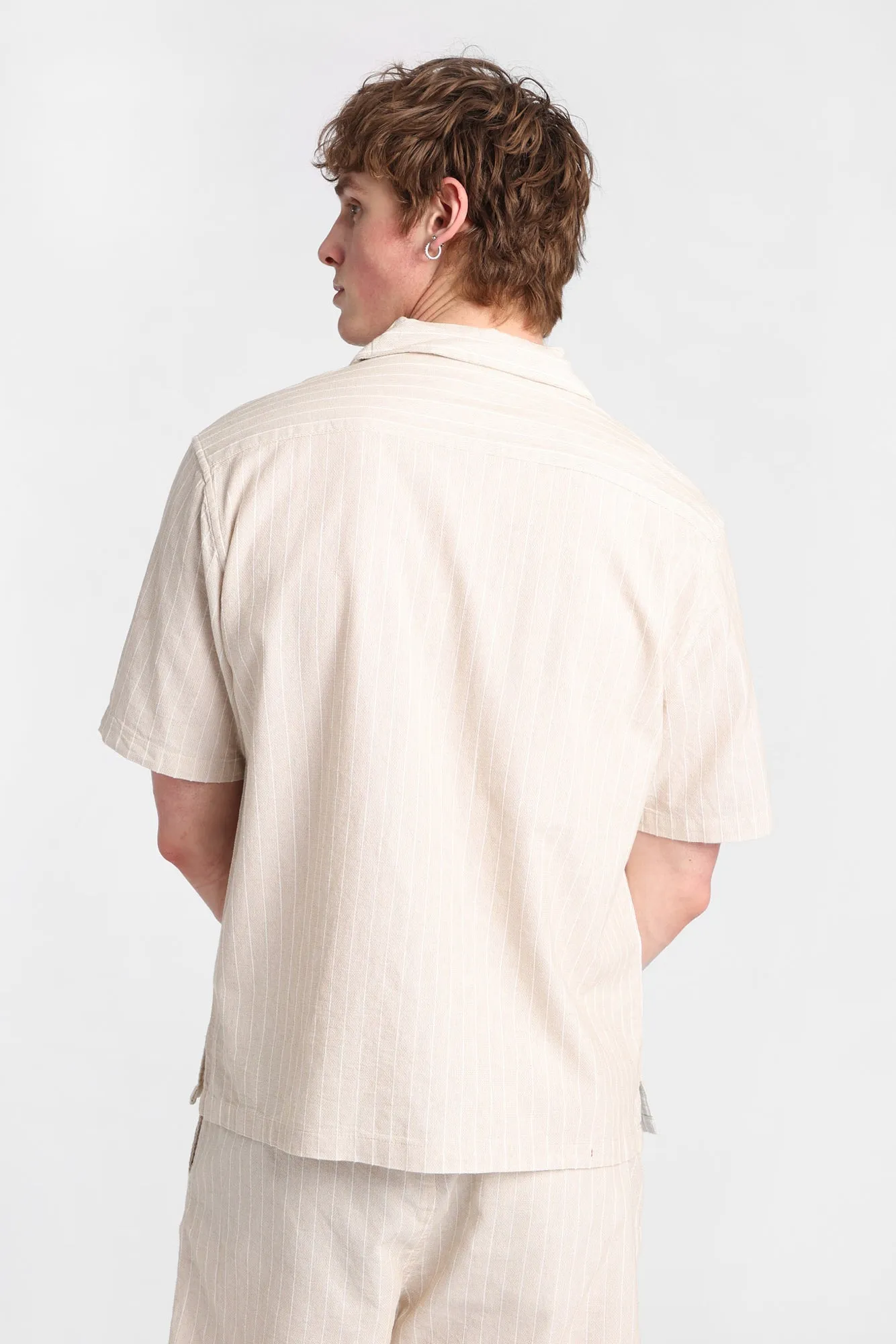 Textured Pinstriped Button-Up Shirt sold by West49 product image thumbnail 4