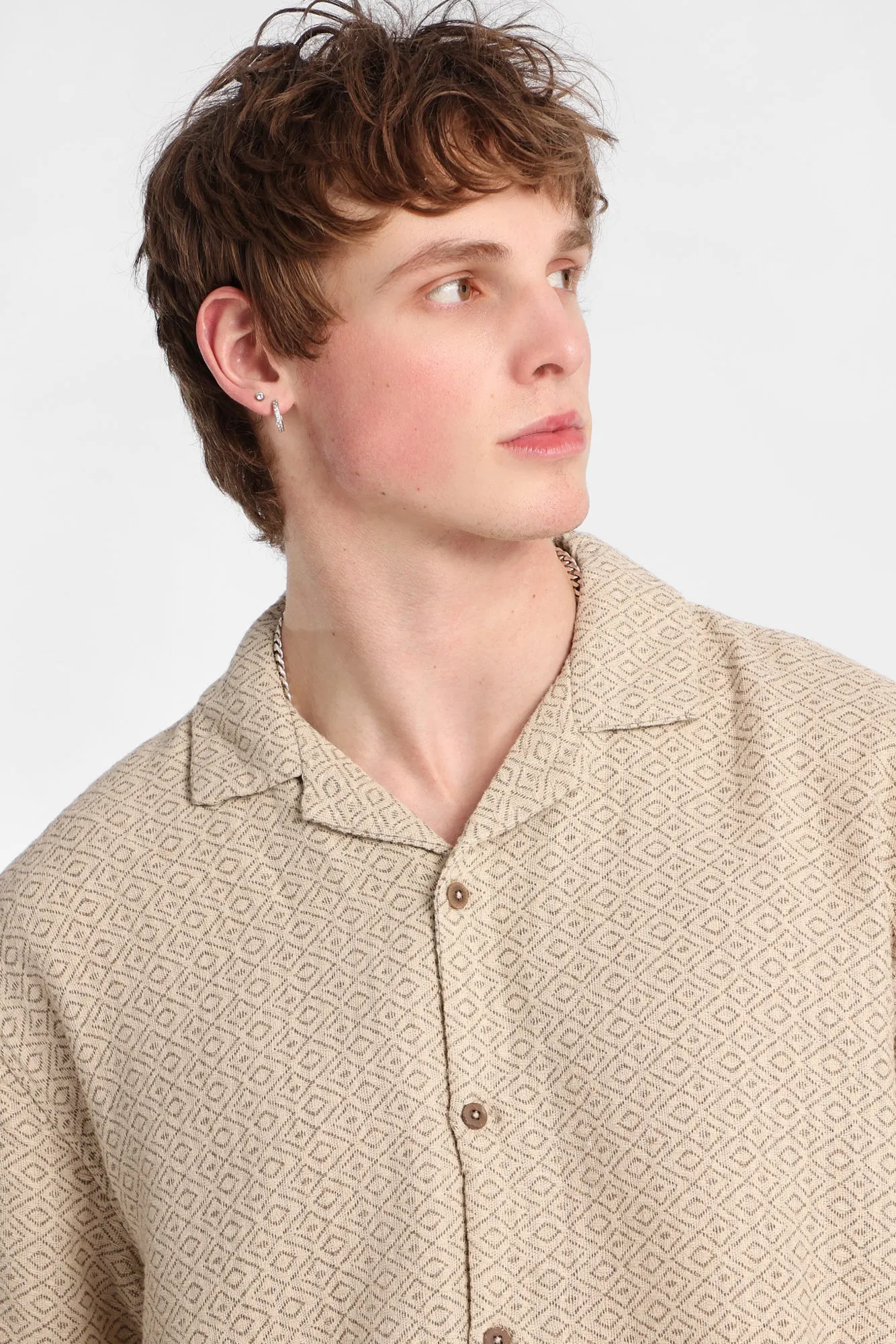 Textured Geometric Button-Up Shirt sold by West49 product image thumbnail 2