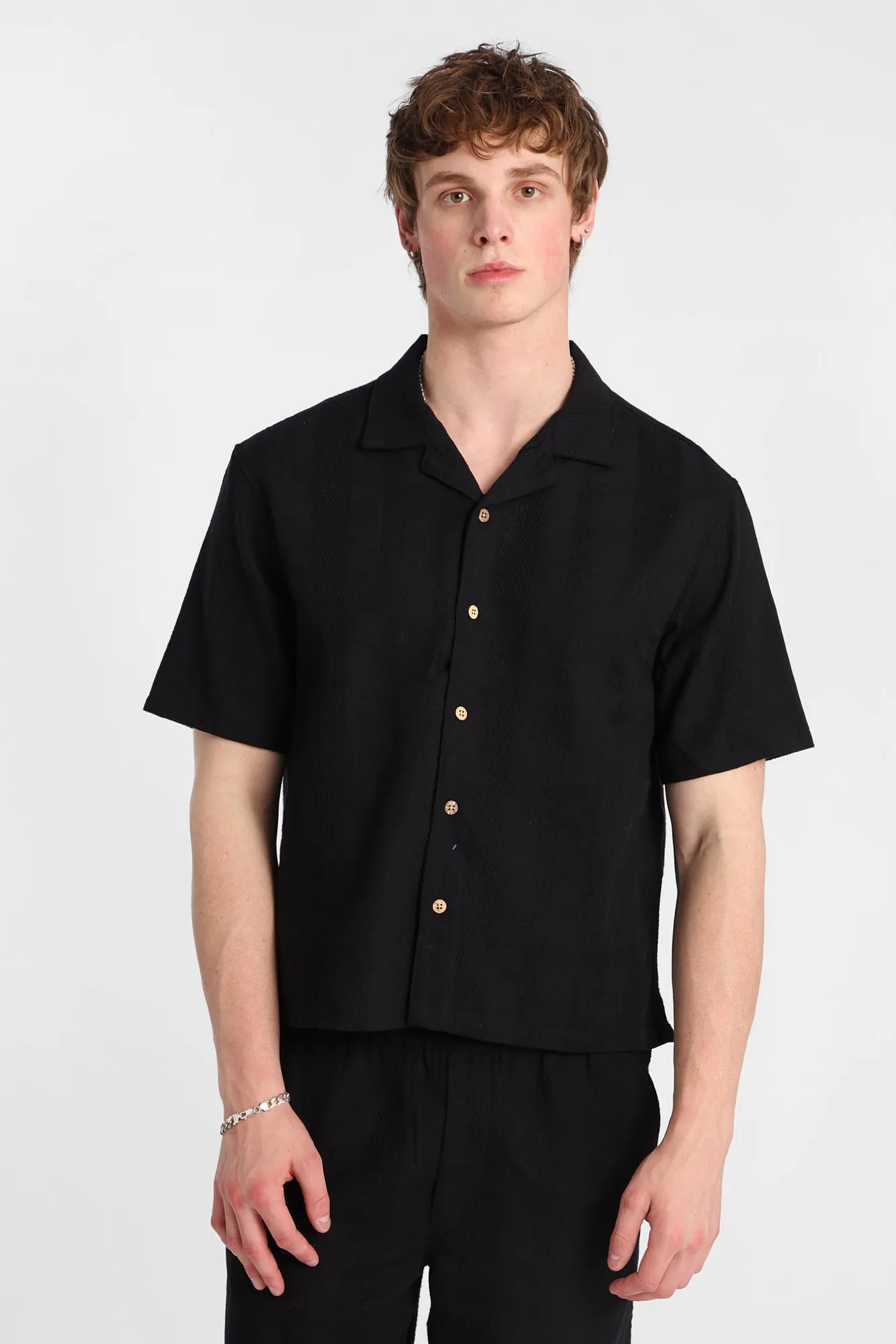 Textured Striped Button-Up Shirt sold by West49 product image thumbnail 2