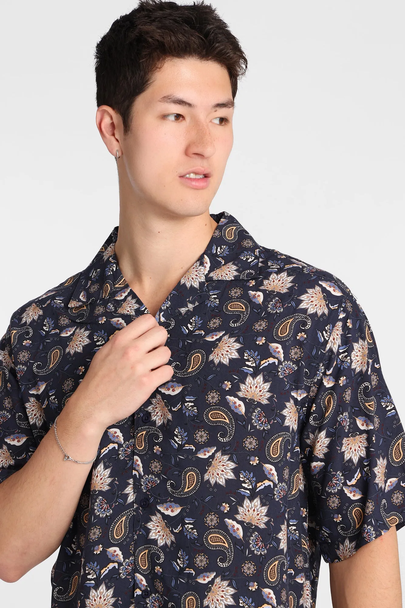 Paisley Print Short Sleeve Button-Up Shirt sold by West49 product image thumbnail 2