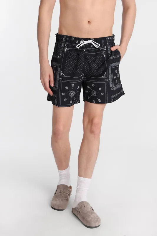 Short de bain à imprimé bandana 5,5 po made by Bluenotes