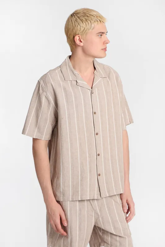 Chemise boutonnée à rayures texturées made by Bluenotes