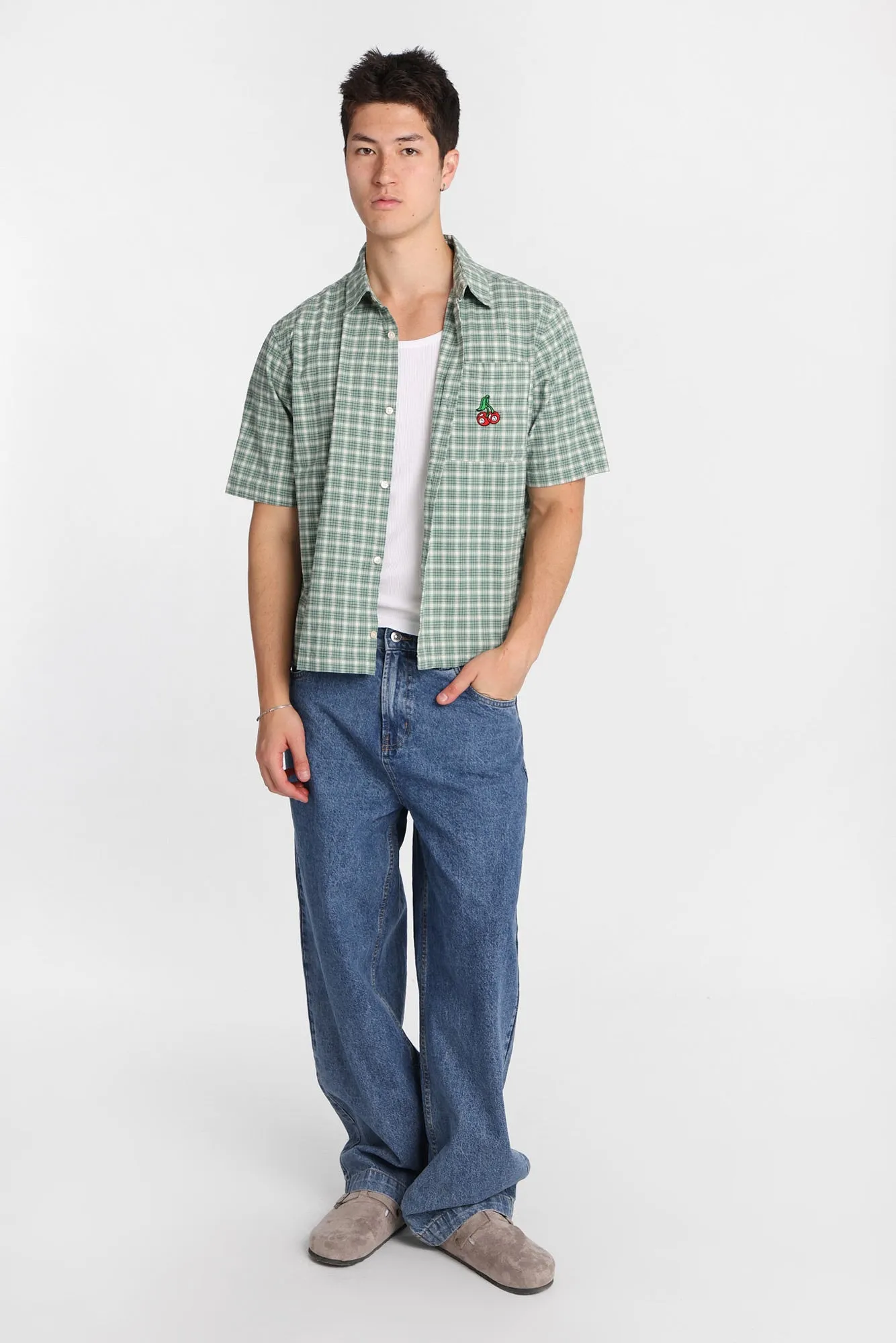 Chemise à carreaux brodé cerise sold by West49 product image thumbnail 4