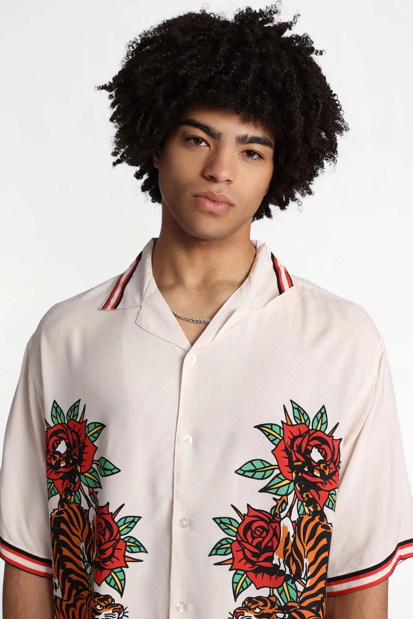 Arsenic Tiger & Rose Graphic Button-Up Shirt sold by West49 product image thumbnail 2