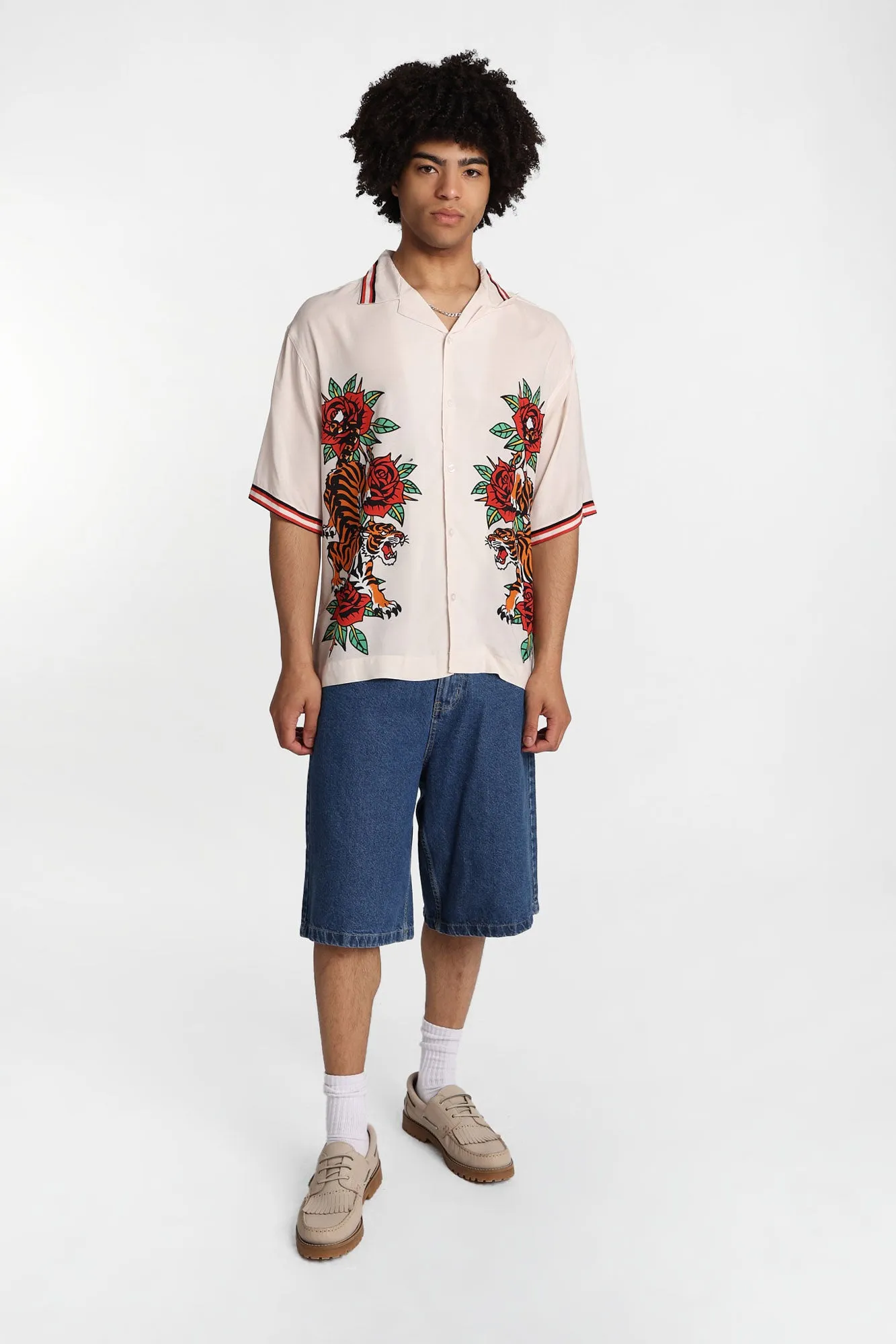 Arsenic Tiger & Rose Graphic Button-Up Shirt sold by West49 product image thumbnail 4