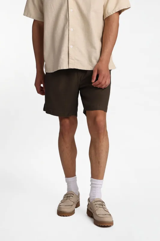 Linen-Blend Mélange Shorts made by Bluenotes