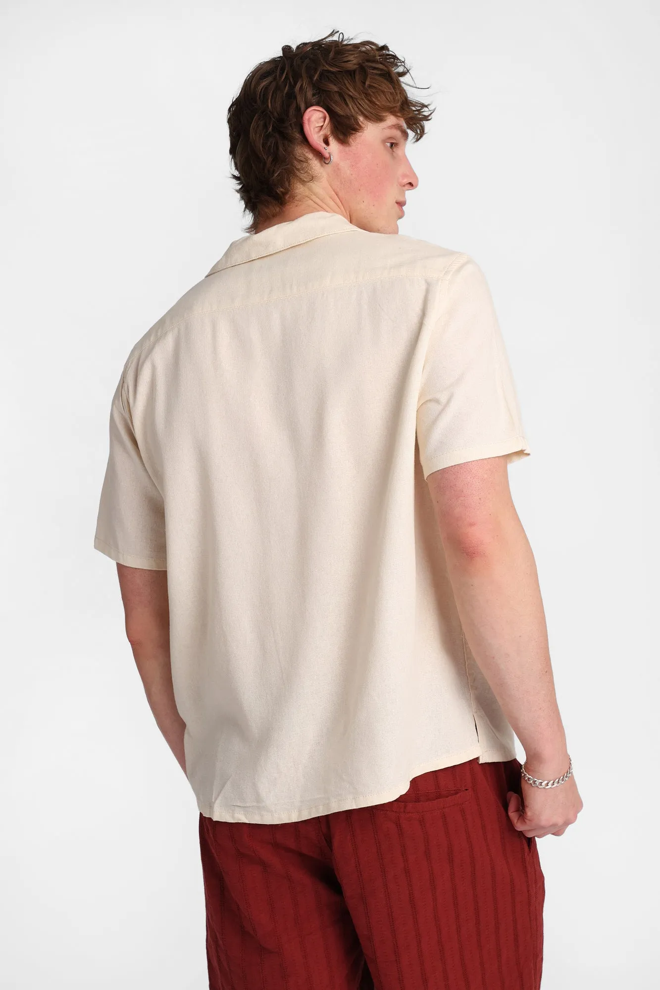 Floral Embroidered Linen-Blend Button-Up Shirt sold by West49 product image thumbnail 3