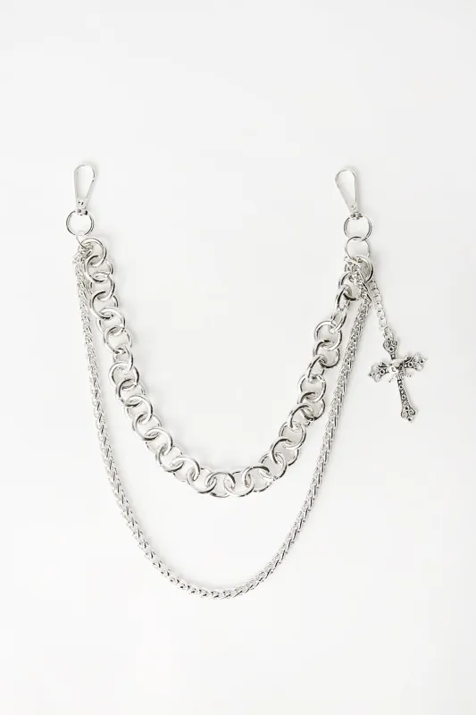 Arsenic Skull Cross Charm Double Layer Wallet Chain made by West49