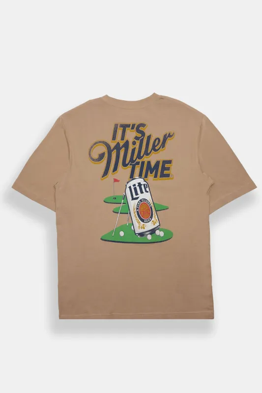 T-shirt surdimensionné imprimé It's Miller Time made by West49
