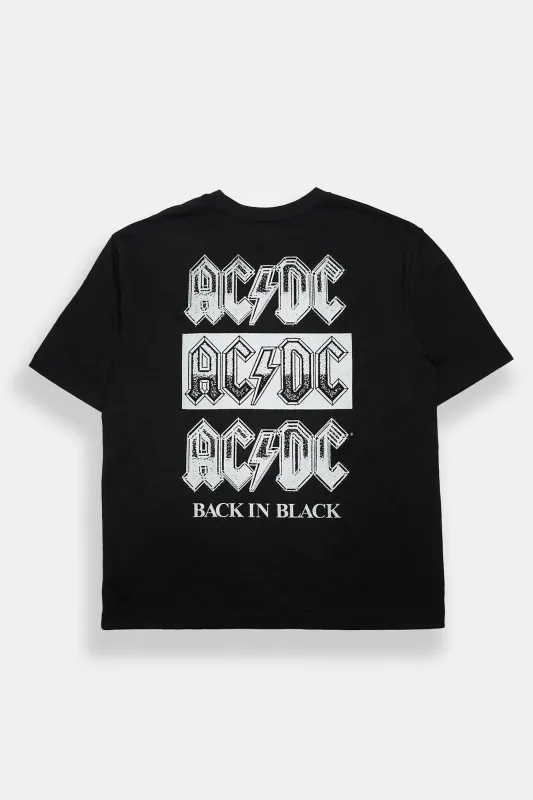 AC/DC Back In Black Graphic Oversized Tee made by AC/DC