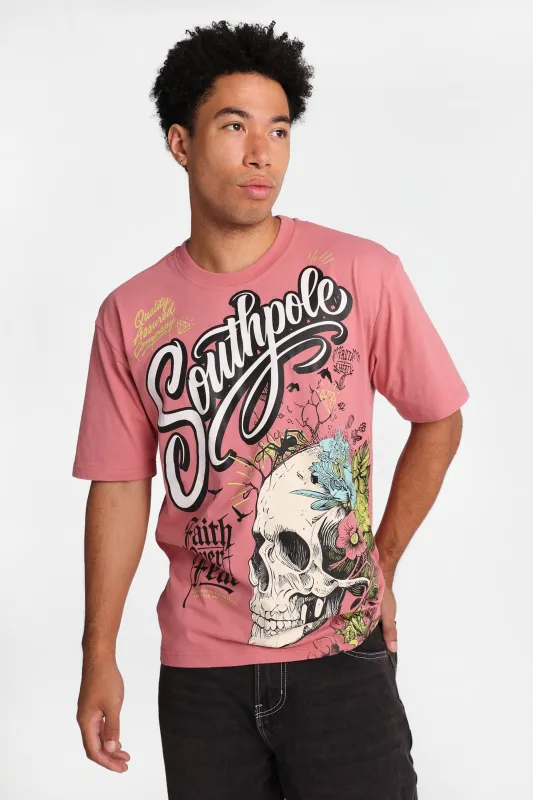 Southpole Faith Over Fear Skull Graphic Tee made by South Pole