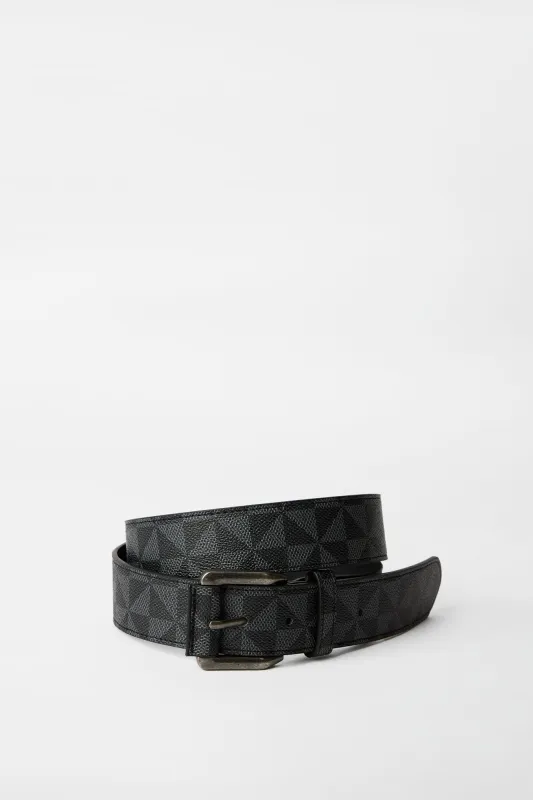 Black & Grey Checkered Belt made by Bluenotes