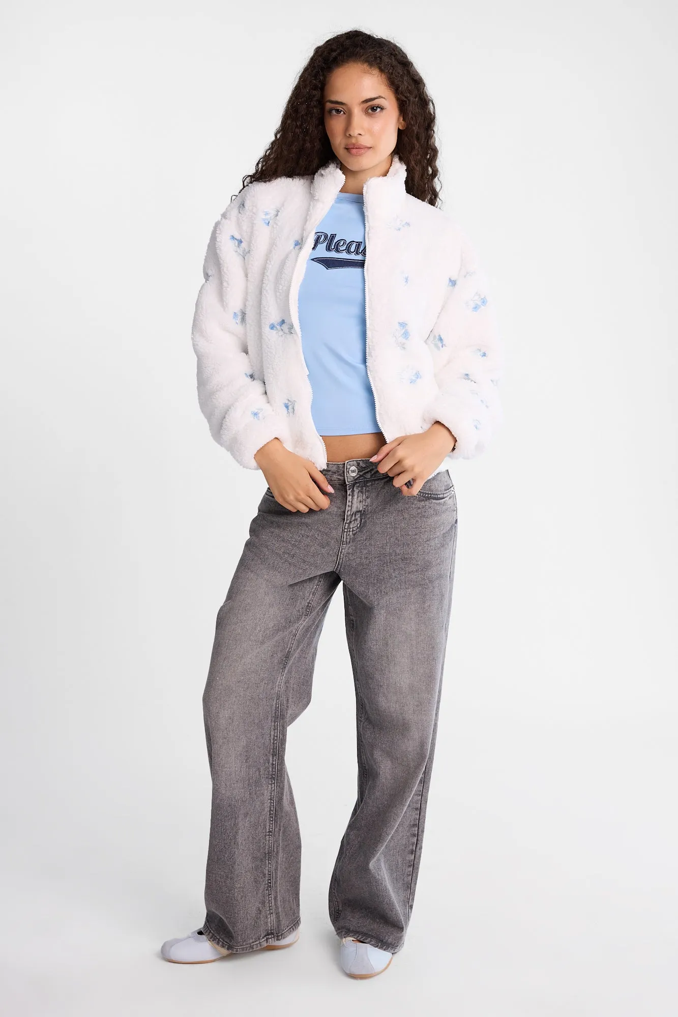 Embroidered Sherpa Zip-Up Jacket sold by West49 product image thumbnail 4