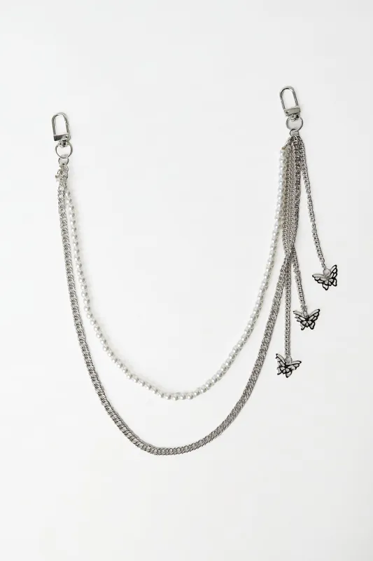 Pearl Double-Layered Wallet Chain made by Bluenotes