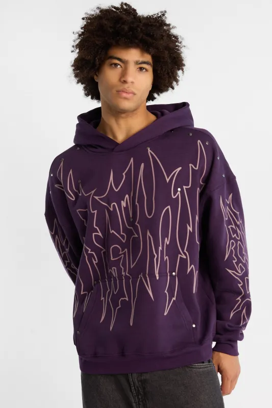 Arsenic Graphic Studded Boxy Hoodie made by West49