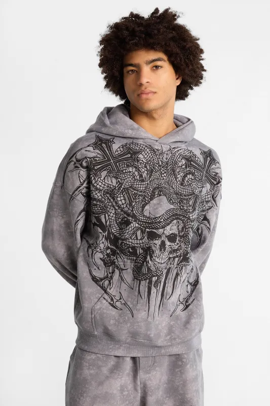 Arsenic Cobra Graphic Washed Boxy Hoodie made by West49