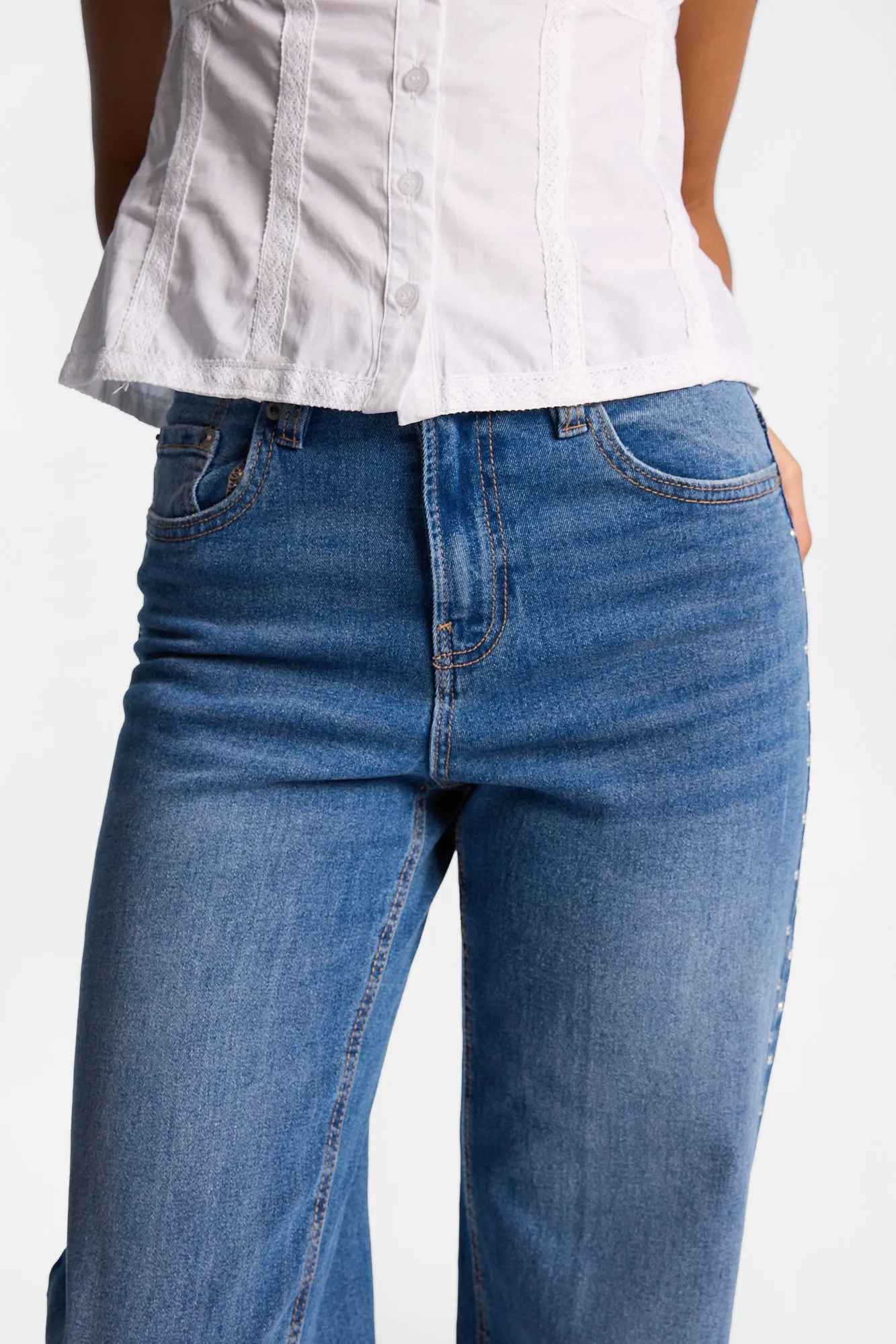 Studded Ella Curvy High Rise Baggy Jeans sold by West49 product image thumbnail 2