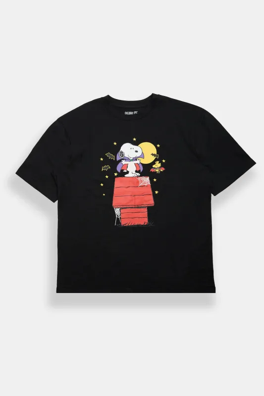 Peanuts Snoopy & Woodstock Vampire Graphic Oversized T-Shirt made by Peanuts