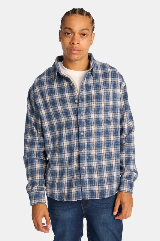 Plaid Button-Up Relaxed Shirt made by West49