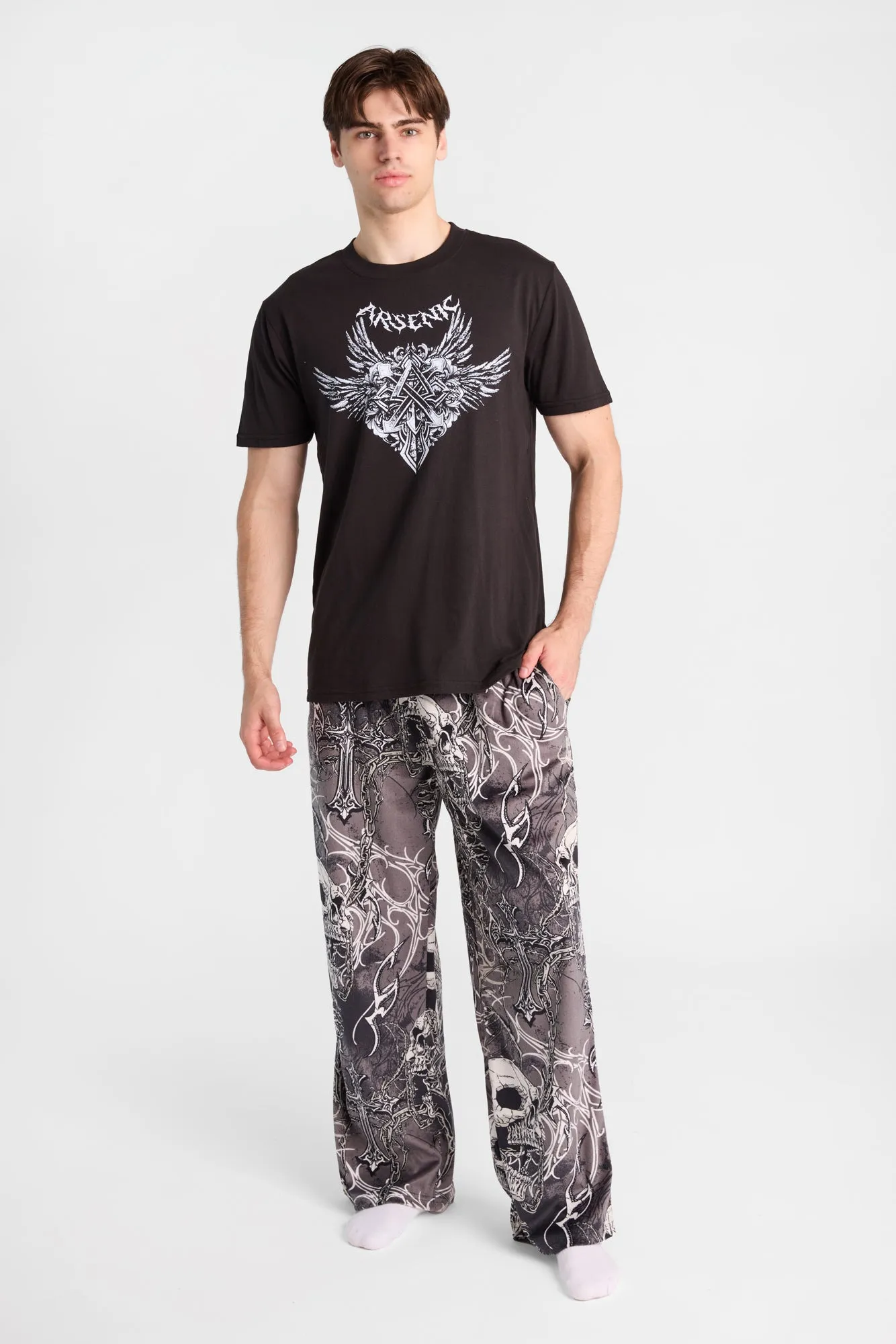 Pantalon de pyjama à imprimé de crânes Arsenic sold by West49 product image thumbnail 4