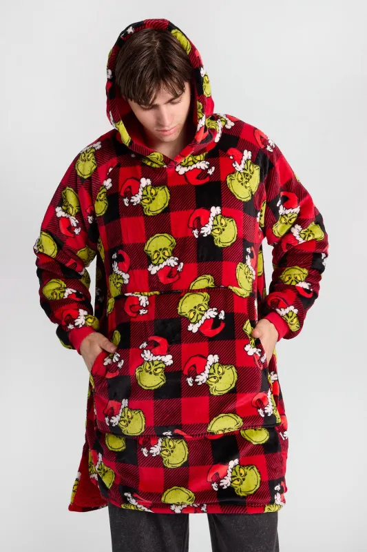 The Grinch Plaid Oversized Blanket Hoodie made by West49