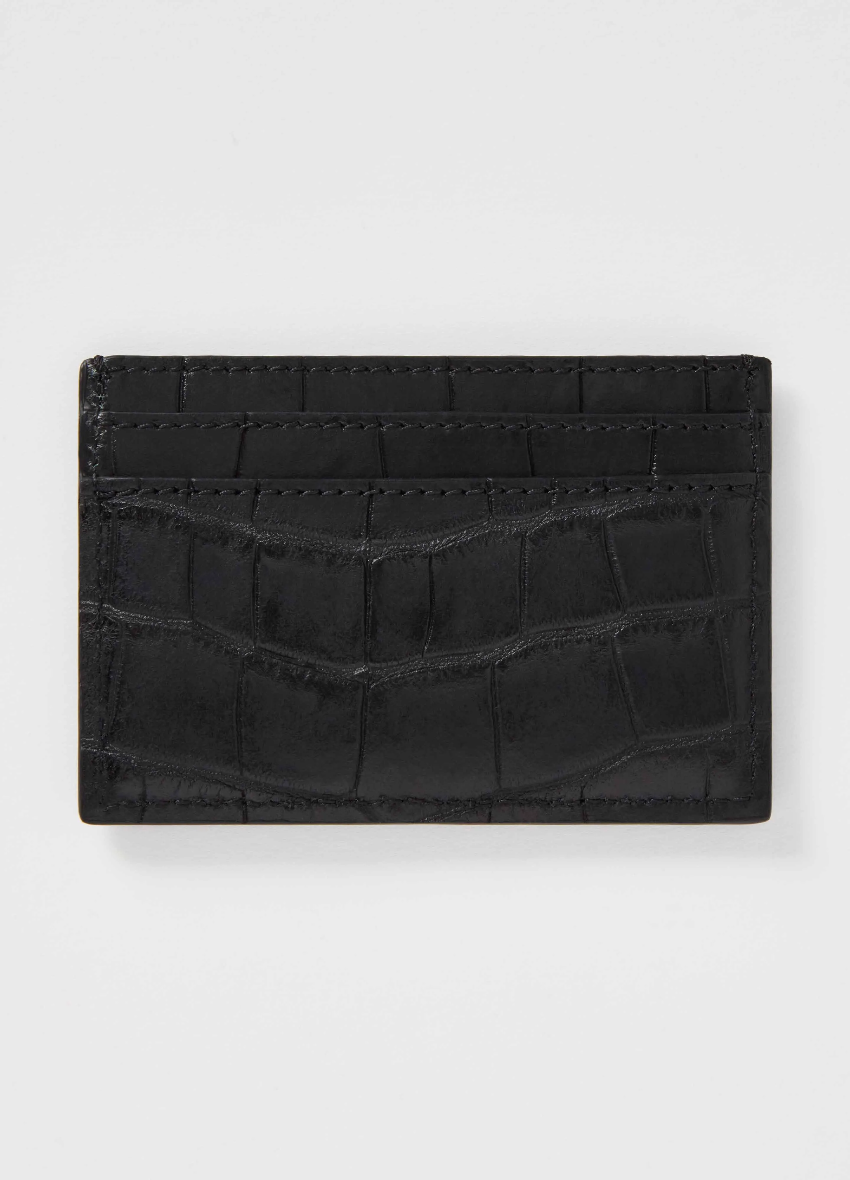 Croco Calf Credit Card Case - Black sold by Berg & Berg product image thumbnail 2