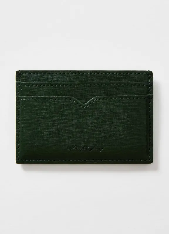 Saffiano Leather Credit Card Case - Bottle Green sold by Berg & Berg