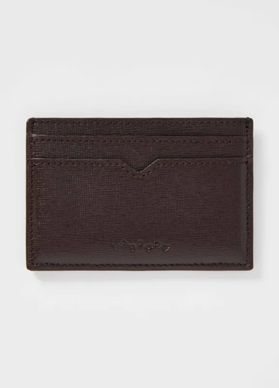 Saffiano Leather Credit Card Case - Dark Brown sold by Berg & Berg