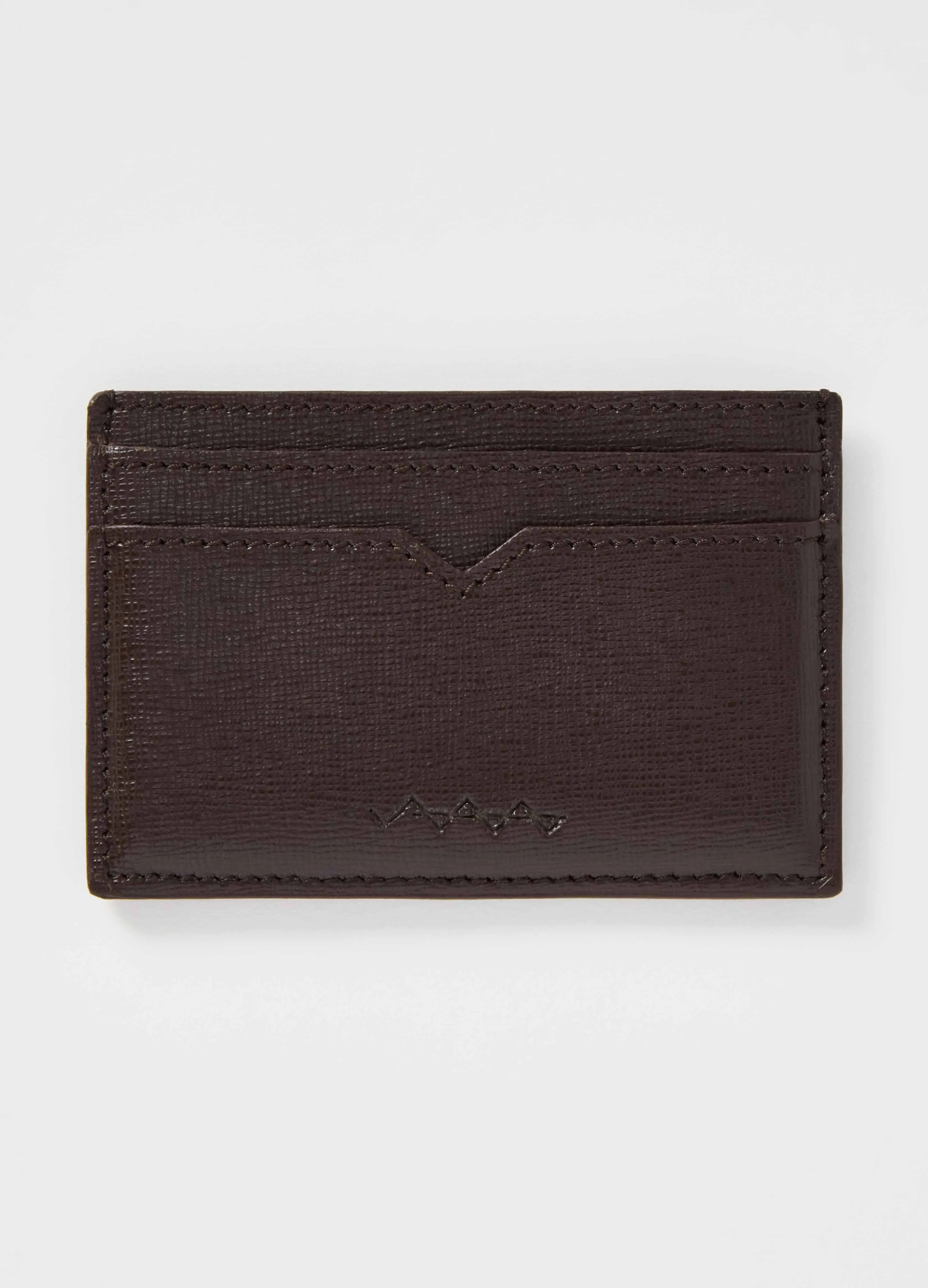 Saffiano Leather Credit Card Case - Dark Brown sold by Berg & Berg