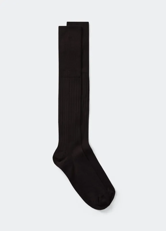 Over the Calf Wool Socks - Black sold by Berg & Berg