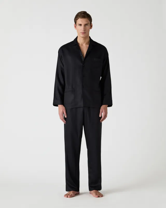 Olle Lyocell Pyjama - Black sold by Berg & Berg