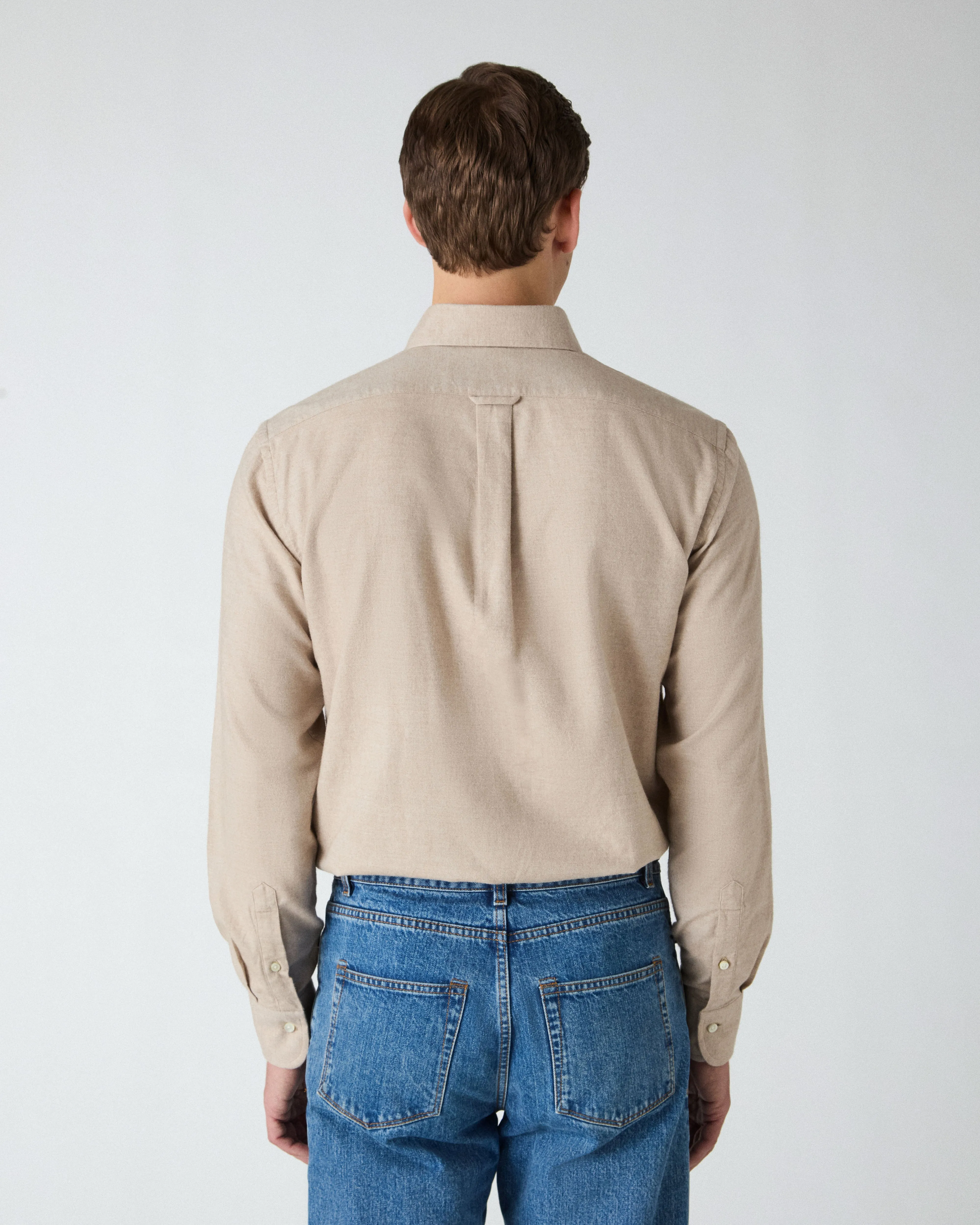 Ferdinand Cotton/Cashmere Button Down Shirt - Camel sold by Berg & Berg product image thumbnail 4
