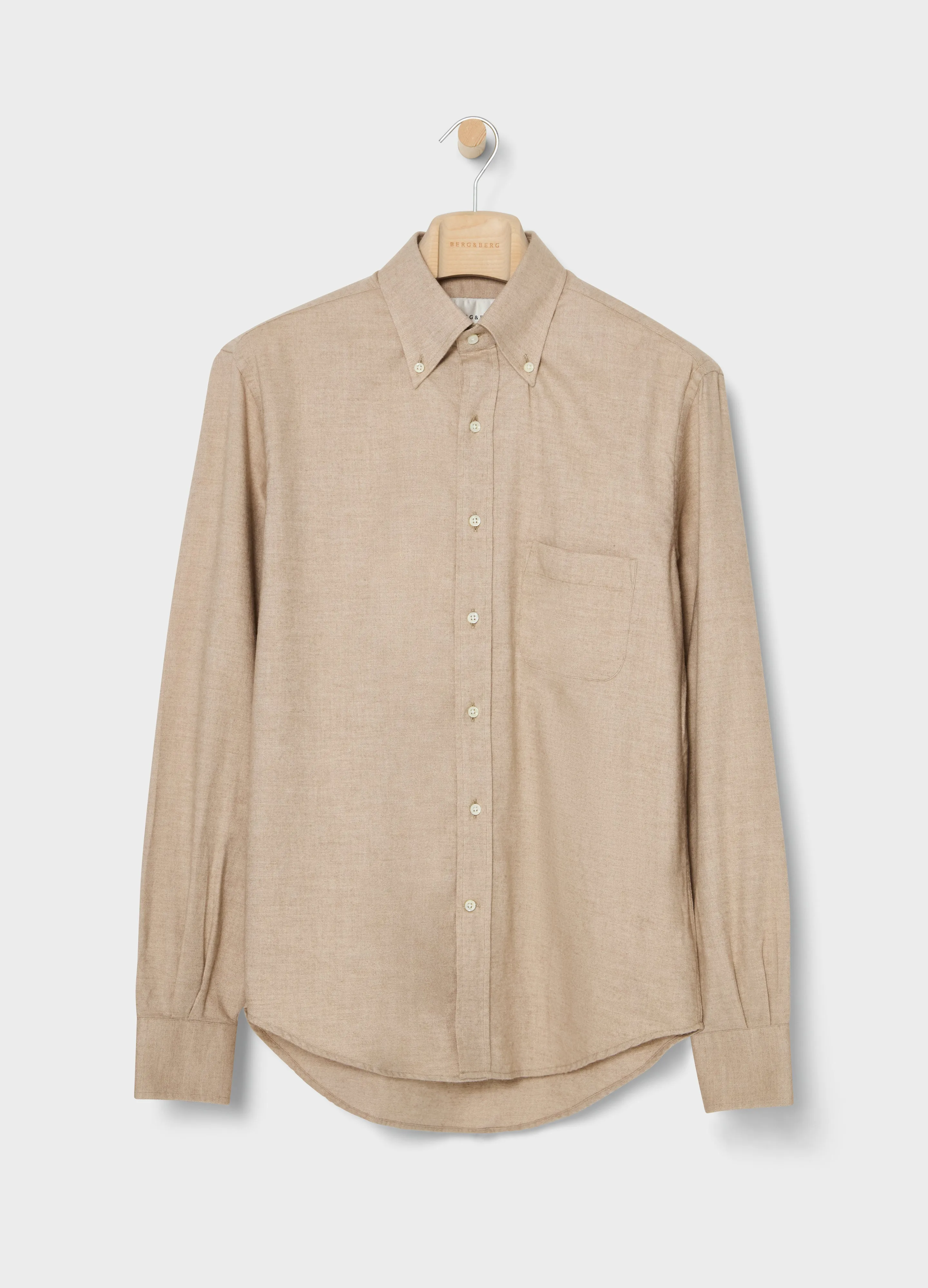 Ferdinand Cotton/Cashmere Button Down Shirt - Camel sold by Berg & Berg product image thumbnail 5