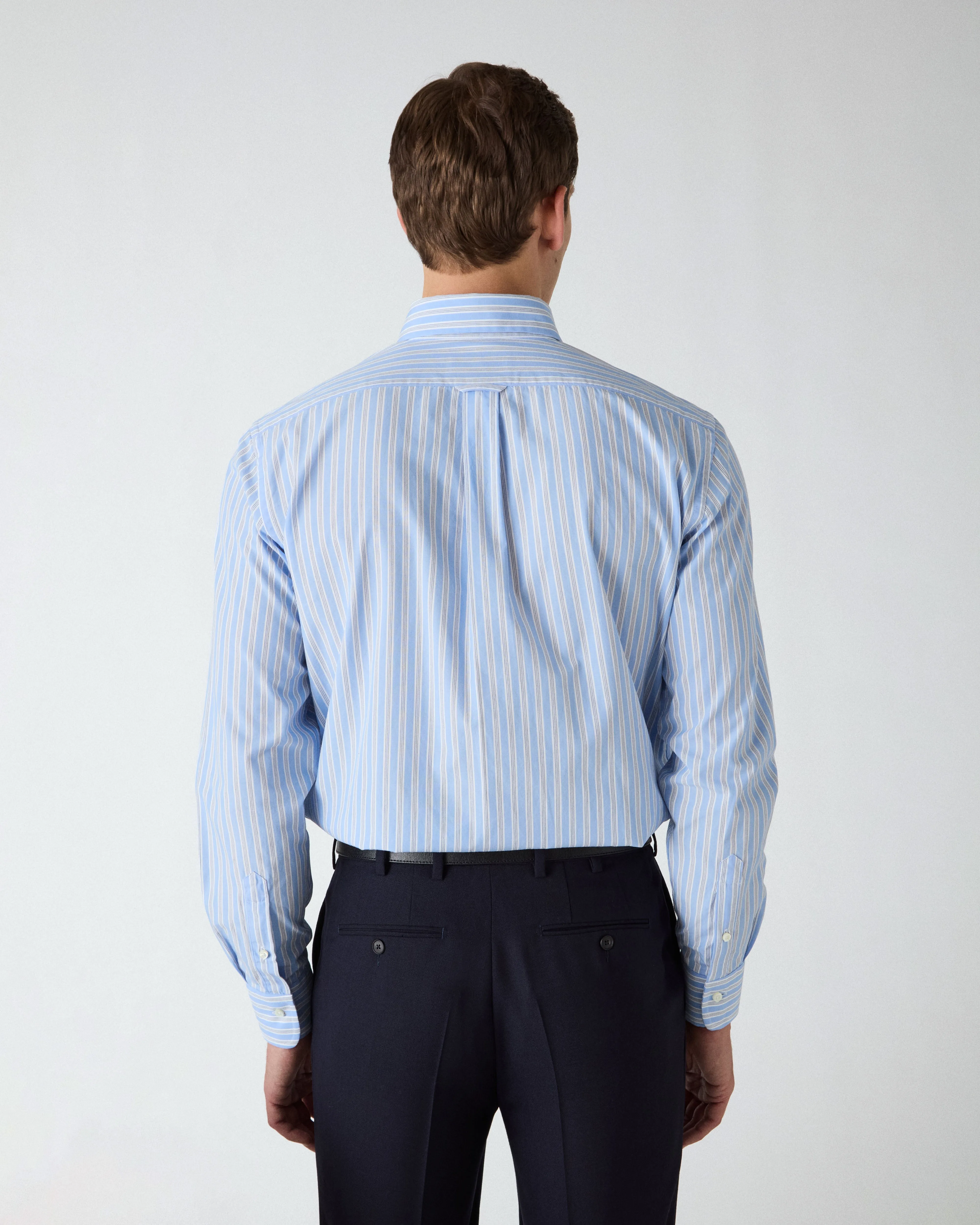 Ferdinand Poplin Button Down Shirt - Blue/White/Navy sold by Berg & Berg product image thumbnail 4
