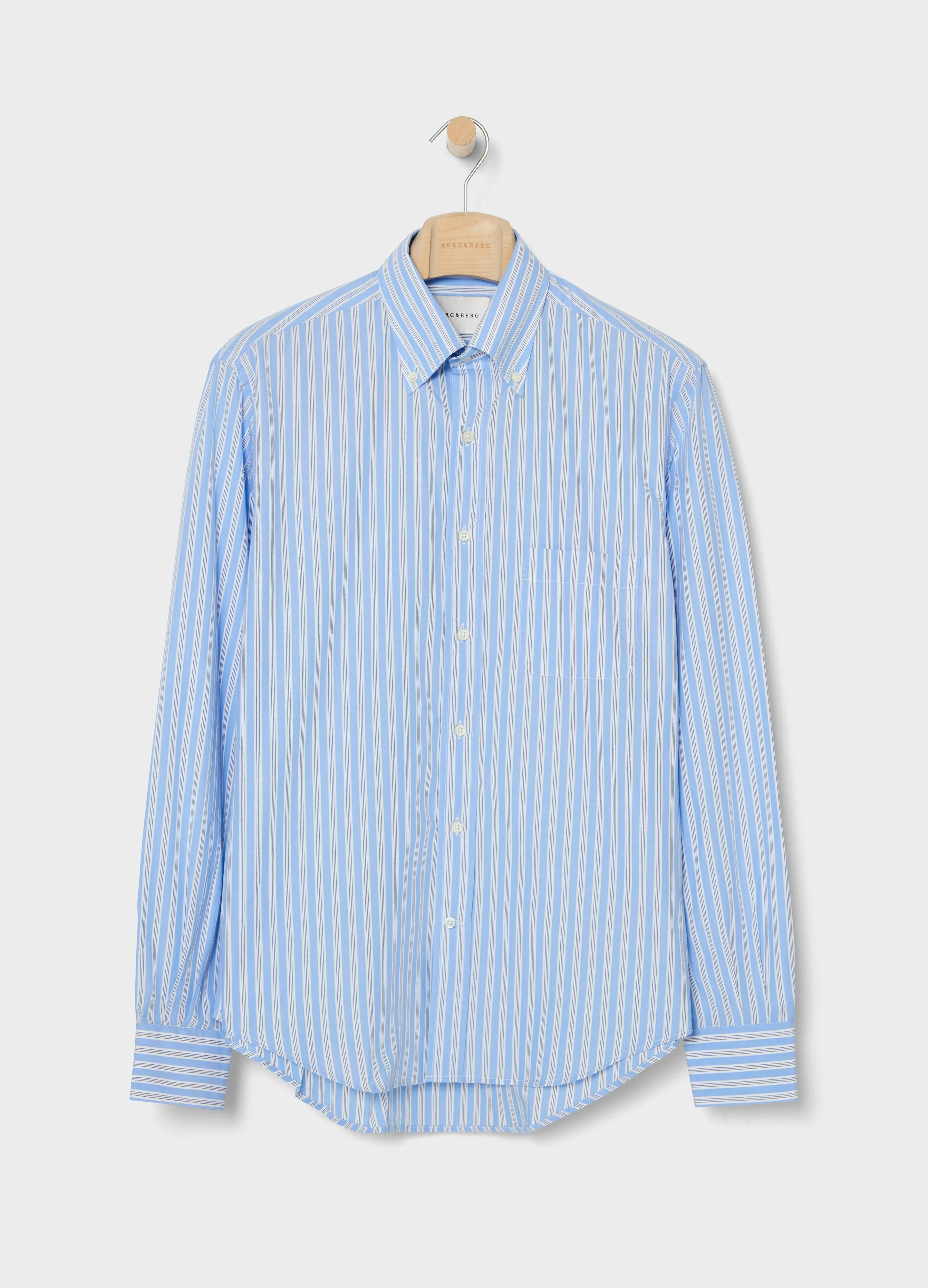 Ferdinand Poplin Button Down Shirt - Blue/White/Navy sold by Berg & Berg product image thumbnail 5