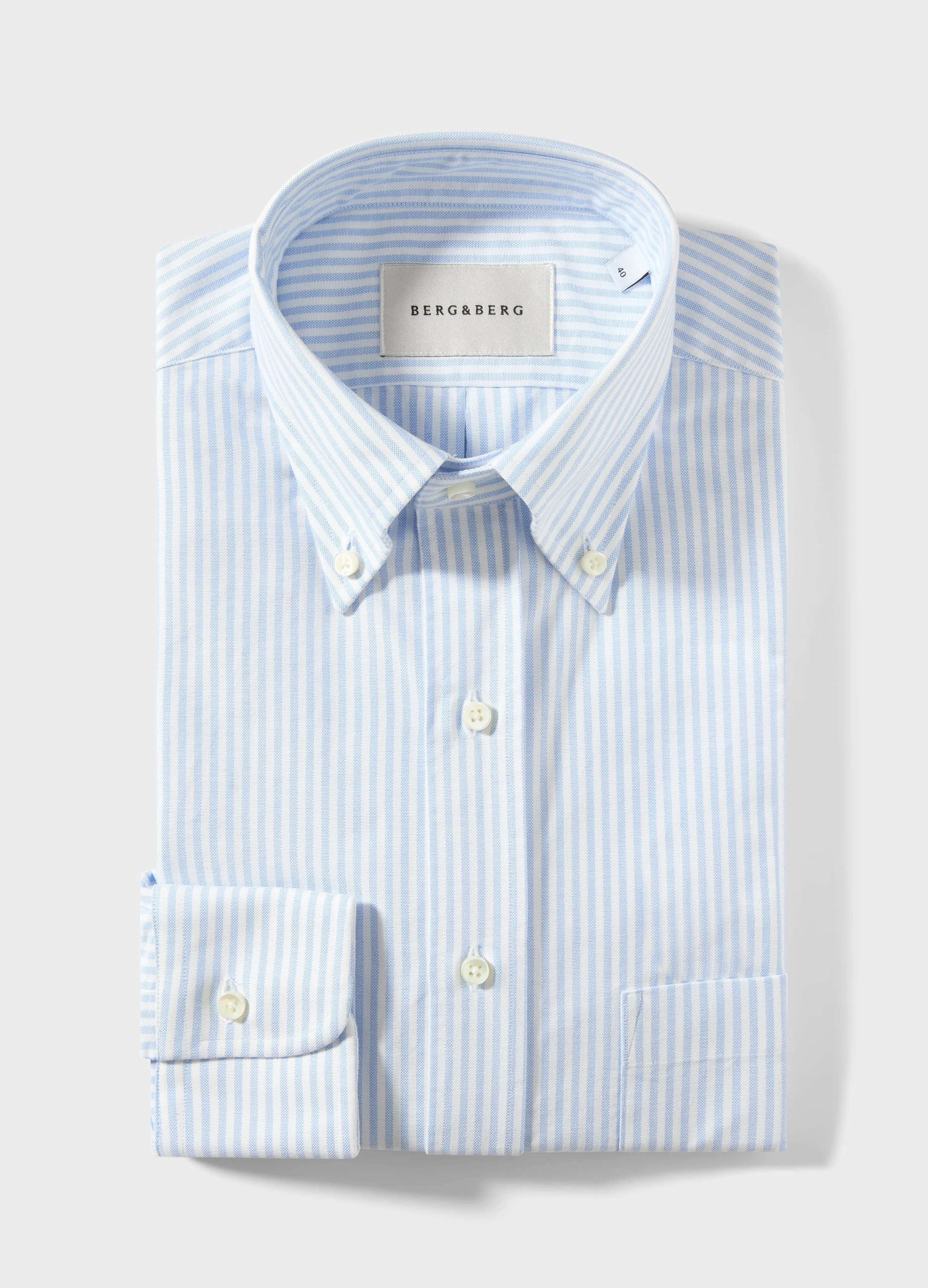 Ferdinand Oxford Button Down Shirt - White/Light Blue sold by Berg & Berg product image thumbnail 3