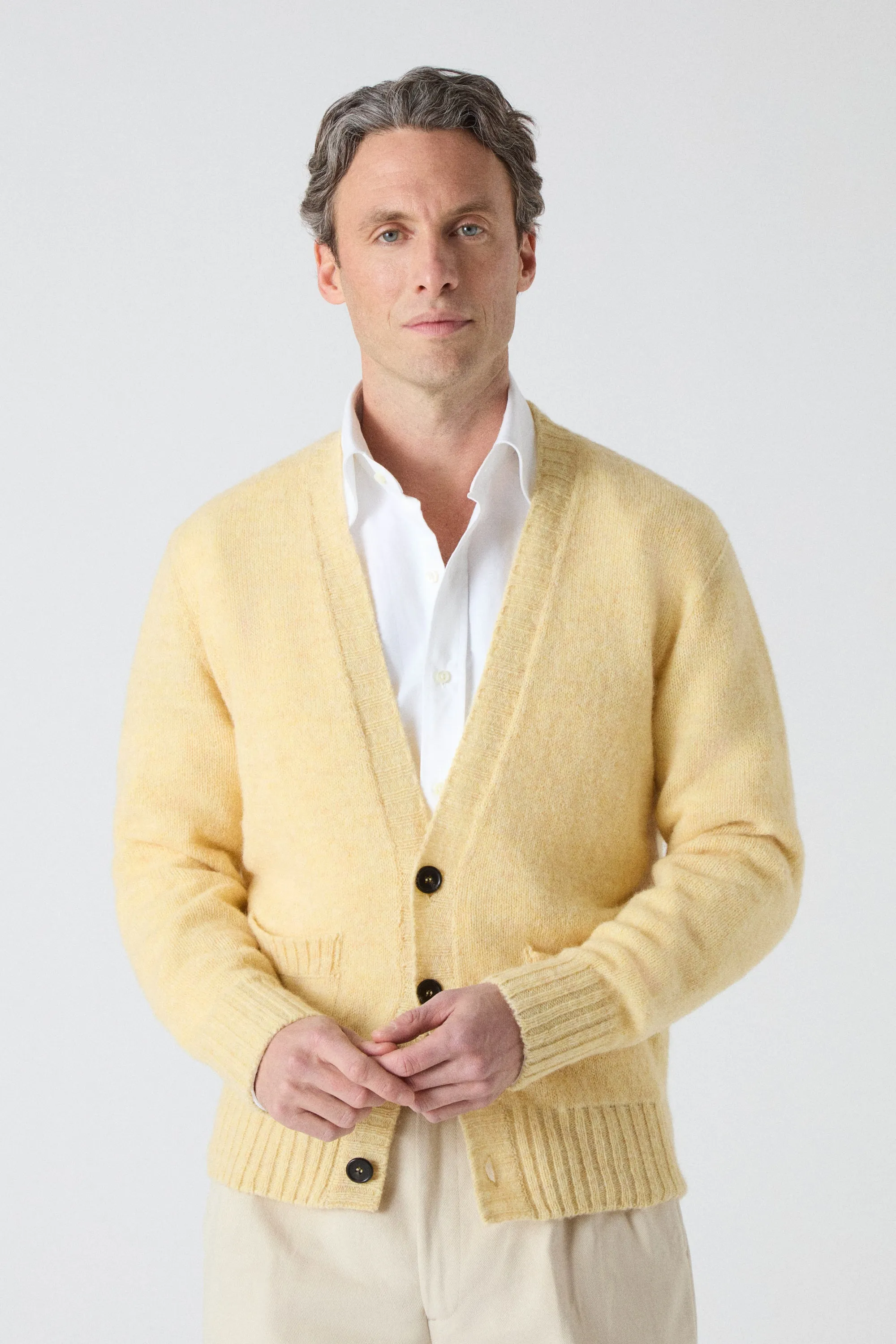 Bosse Shaggy Cardigan - Buttermilk sold by Berg & Berg