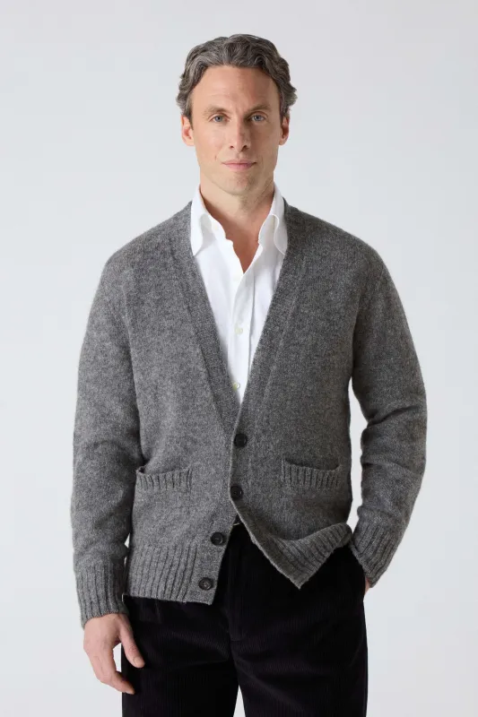 Bosse Shaggy Cardigan - Grey Flannel sold by Berg & Berg