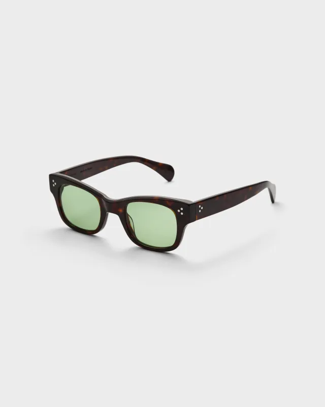 Gustav Sunglasses - Dark Brown Tortoise/Green Lenses sold by Berg & Berg