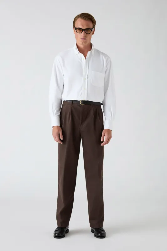 Antonello Cotton Trousers - Cocoa sold by Berg & Berg