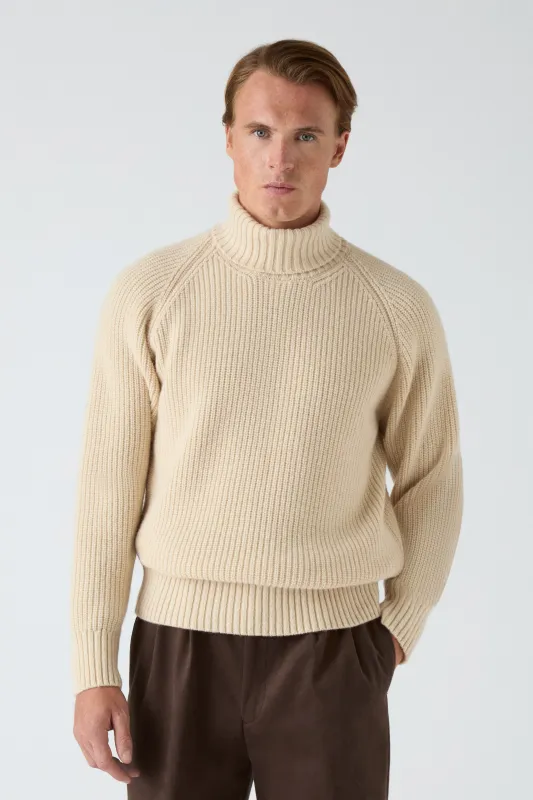 Bernhard Roll Neck Sweater - Natural sold by Berg & Berg