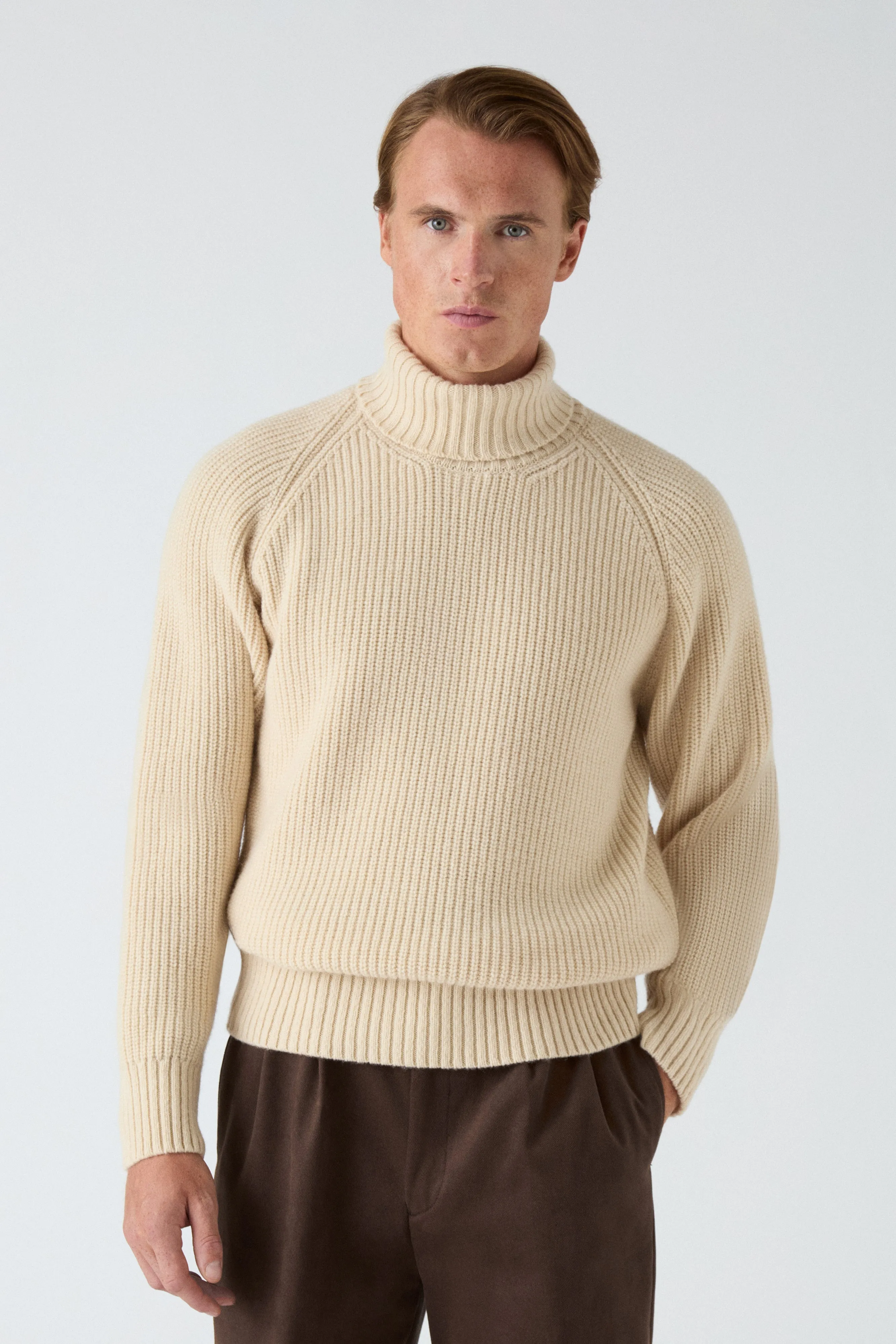 Bernhard Roll Neck Sweater - Natural sold by Berg & Berg