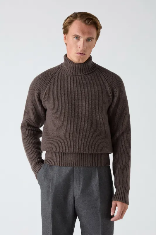 Bernhard Roll Neck Sweater - Brown sold by Berg & Berg